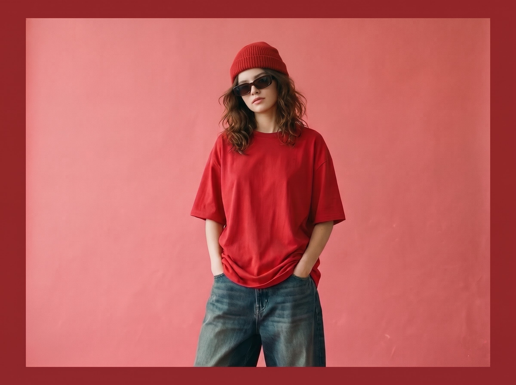 Rebel Heart Red Oversized T shirt