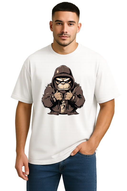 GorillaHoodie - White front