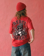 Rebel Heart Red Oversized T shirt