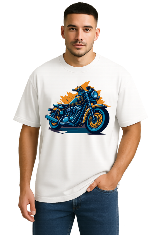 MotorCycleBlue - White front