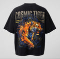 Cosmic tiger Oversized Black Cotton Printed Tshirt