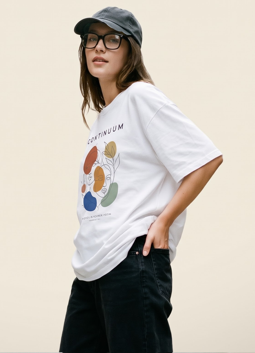 Continuum Oversized Cotton white T shirt